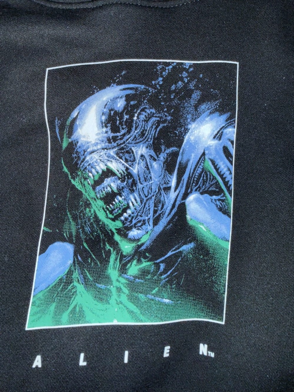 Alien black cotton hoodie Size M #horror #alien